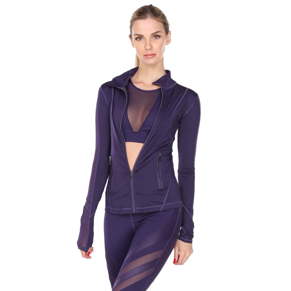 Zella Purple Track Zip Jacket Women's Size L Athleisure